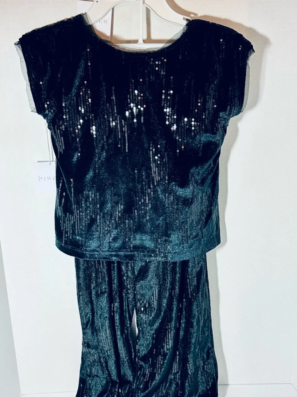 Btween Black Sequin Top, Wide-Leg Pant and Headband Set New With Tag Size 8C - Picture 6 of 8